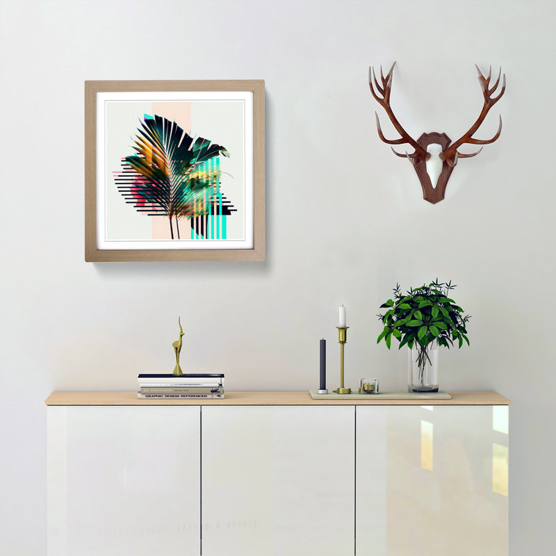 Palm Leaf - Framed Print, Oak