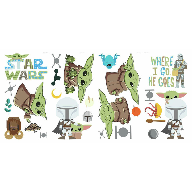 Star Wars Grogu Illustrated Peel and Stick Wall Decals