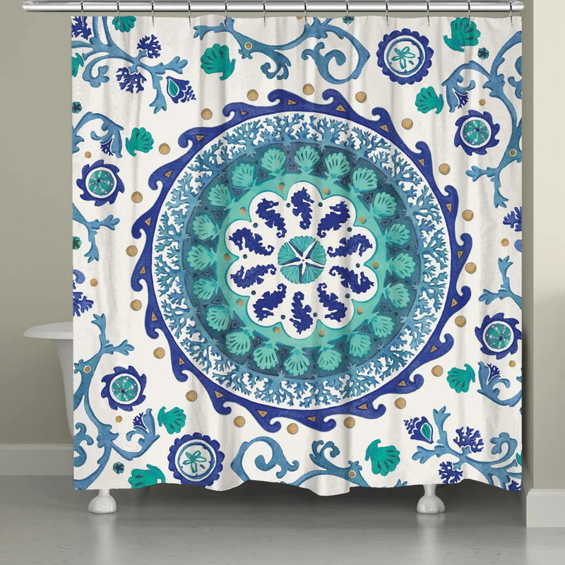 Rideau de douche Balfour, Bleu, H 71 po x l 74 po