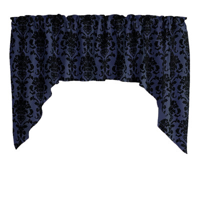 Poplin Damask Floral Swag Window Valance 58" Wide