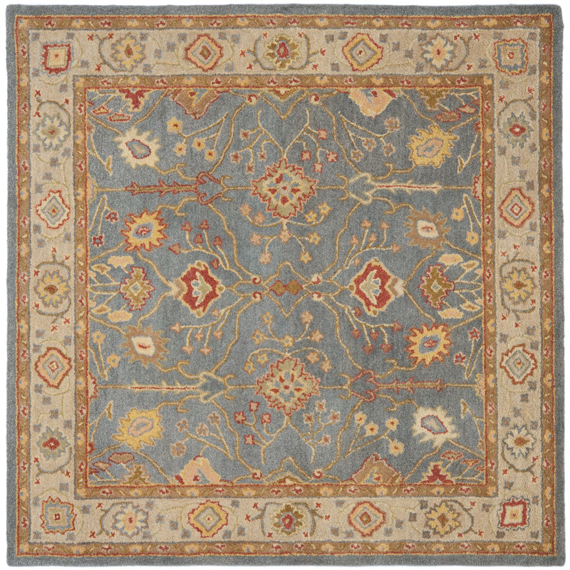 Tapis oriental en laine touffeté à la main Dunbar, Carré 8 pi