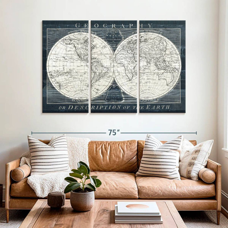 Aliaz Old World Globe Geography I, 42" H x 65" W