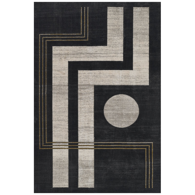 Tapis gris anthracite en polyester Corrigan Studio® Edition 3 pi 10 po x 5 pi 7 po, Rectangle 1 pi 10 po x 2 pi 10 po