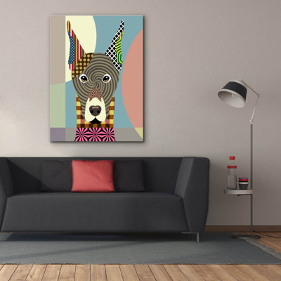 «Red Doberman Pinscher» par Lanre Adefioye, art mural sur toile