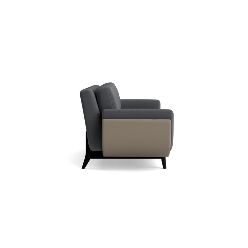 Regatta 90 Sofa, Performance Linen-Charcoal/GreenwichLeather-Pewter, Black