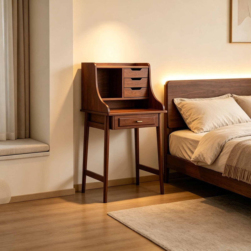 Petite coiffeuse à rangement de style italien, Brun