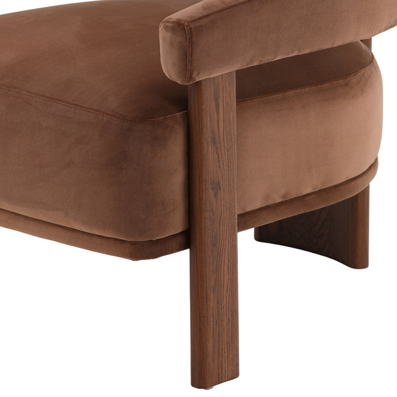 Averie Polyester Velvet Fabric Occasional Chair, Hudson Chocolate
