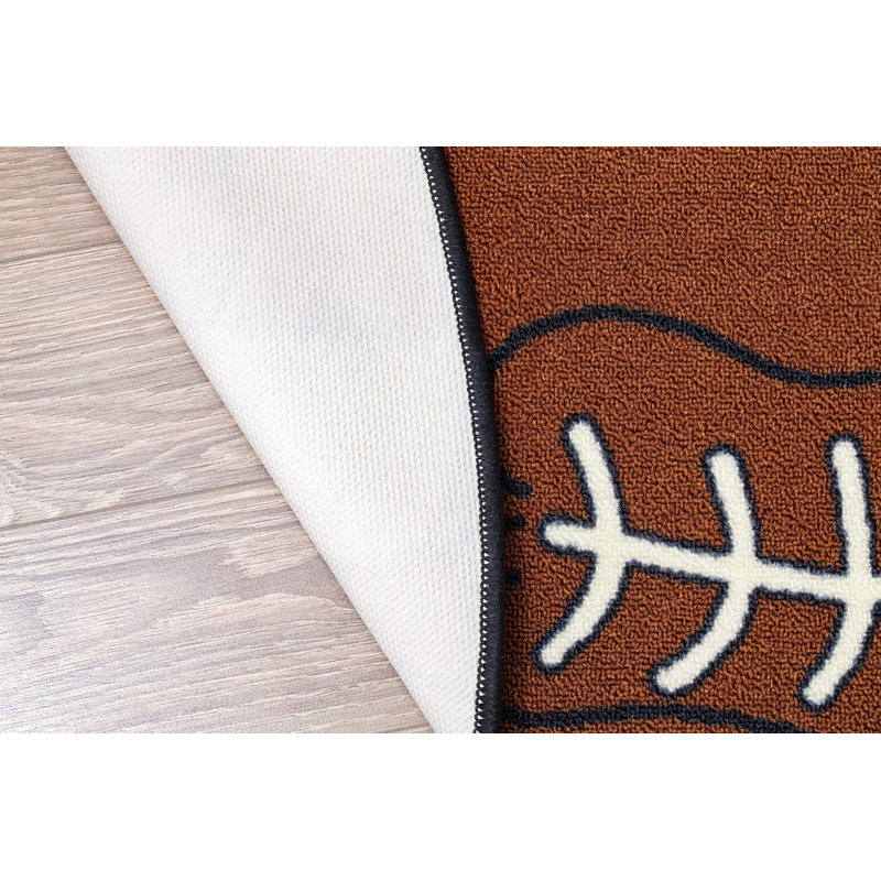 Sports Browm/White Area Rug, Rectangle 9' x 13'2"