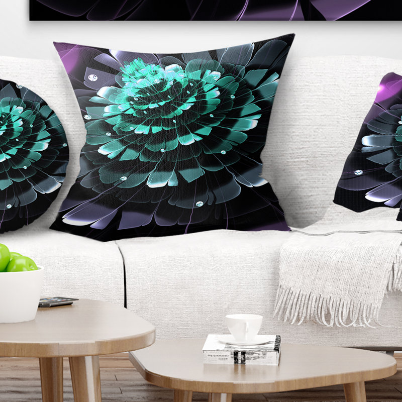 Coussin floral floral digital art, 16 po x 1 po, Coussin décoratif