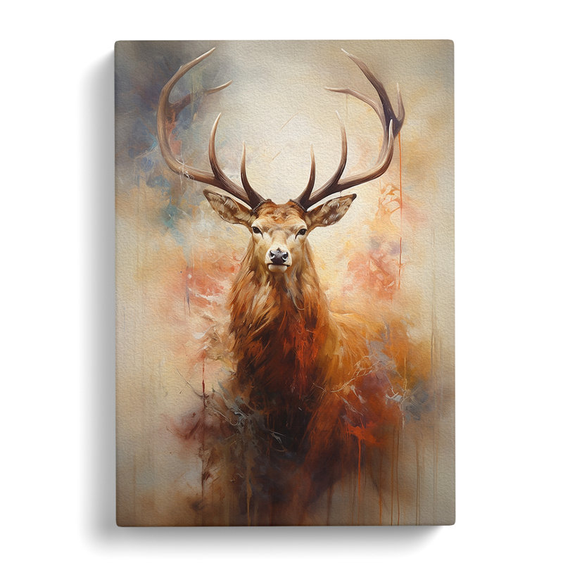 Stag Gestural - No Frame Print, 76cm H x 50cm W x 3cm D