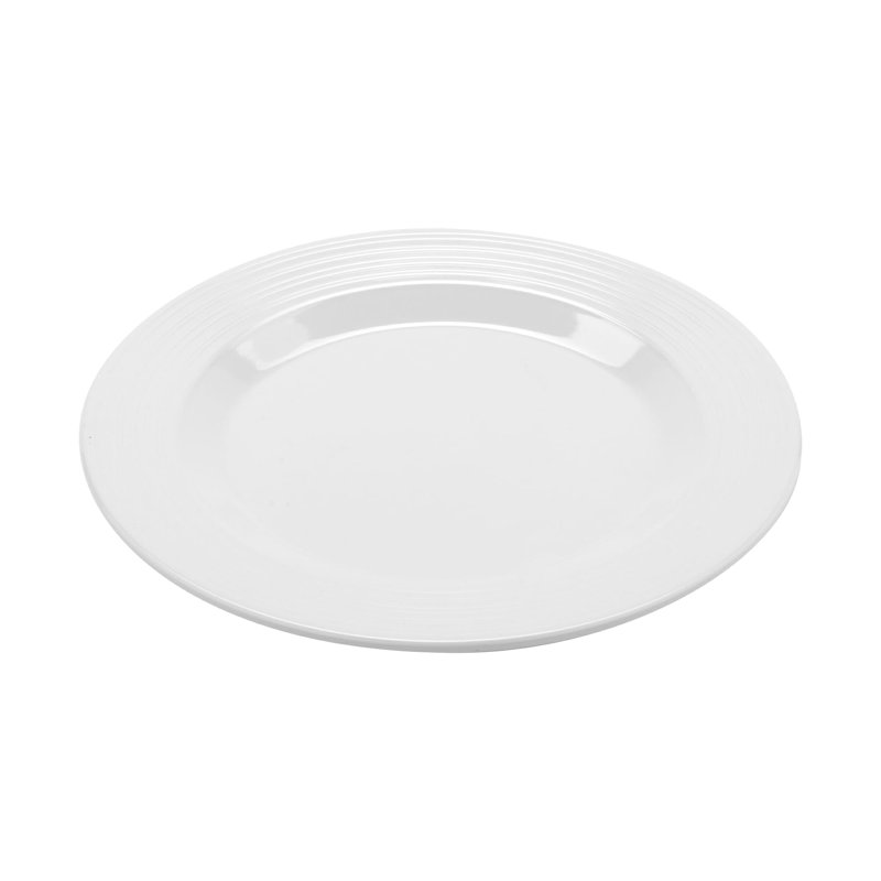 Assiette plate en mélamine texturée GET PT-10-MN-W, 10,5 po, blanc (ensemble de 12)