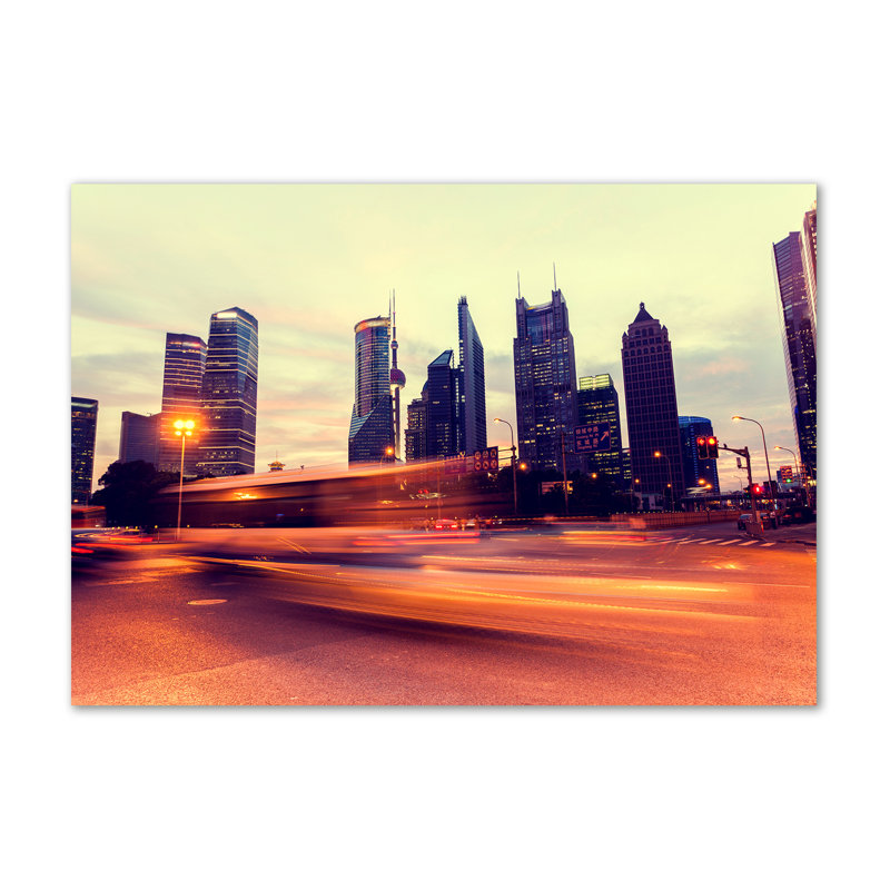 Shanghai At Night - Wrapped Canvas Print