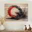 Art bouddhiste rouge et noir, impression sur bois-365052883