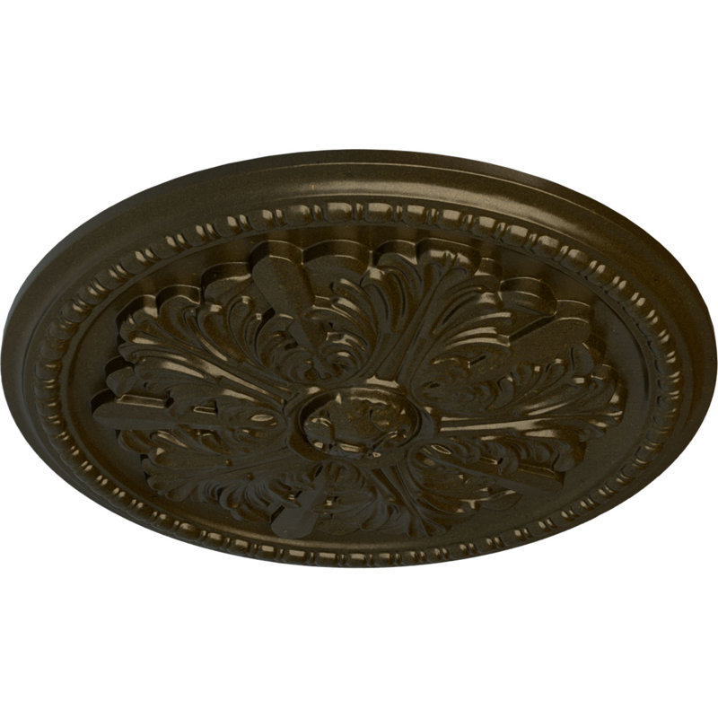 Médaillon de plafond Endurathane Swindon, 16 DE 7/8 po x P 1 1/2 po (pour auvents jusqu'à 2 7/8 po), fini or vert peint à la main