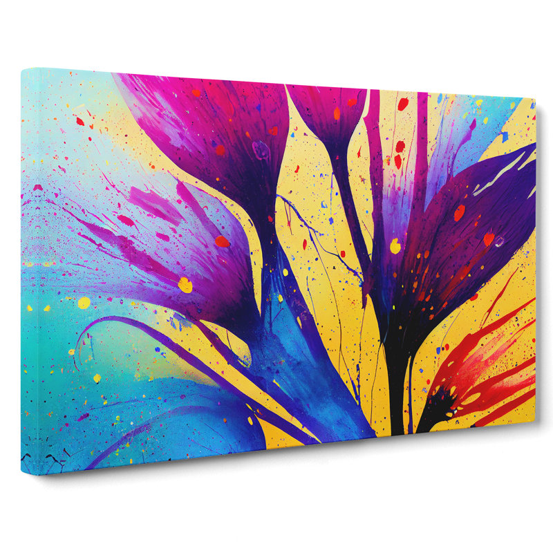 Flourishing Flower Splash Abstract - Wrapped Canvas, 50cm H x 76cm W x 3cm D