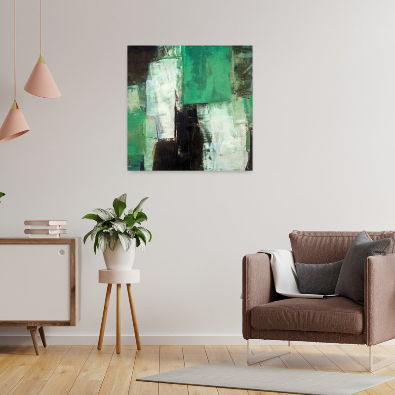 Verdure, art contemporain abstrait, H 24 po x l 24 po