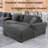 7 - Piece 179.86" U Shape Sectional Sofa Cloud Couch With Removable Ottomans & Cup Holder, USB & Type-C Charging Ports-1124442070