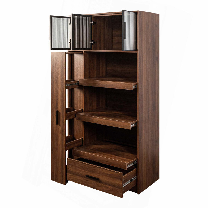 Armoire de cuisine avec support pour micro-ondes et tiroir