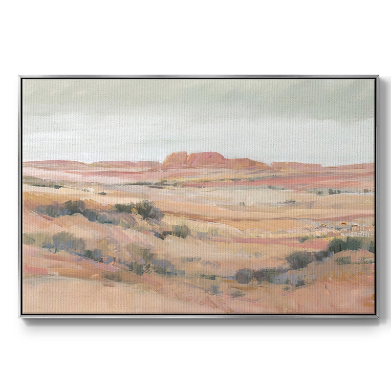 Southwest Landscape II, peinture sur toile encadrée, H 25 po x l 37 po x P 2 po, Encadrement argenté