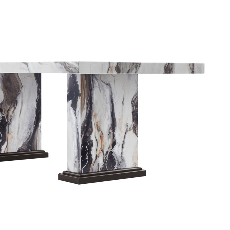 Table de salle à manger noire et blanche