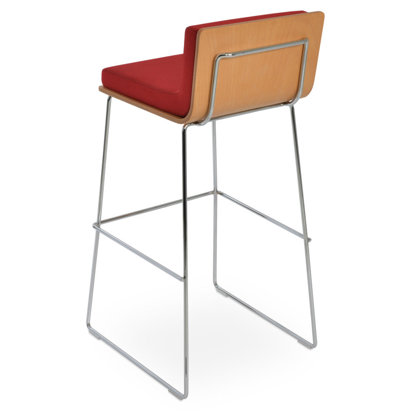 Dallas Wire Bar & Counter Counter Stool, Era Red, Bar Stool (31" Seat Height)