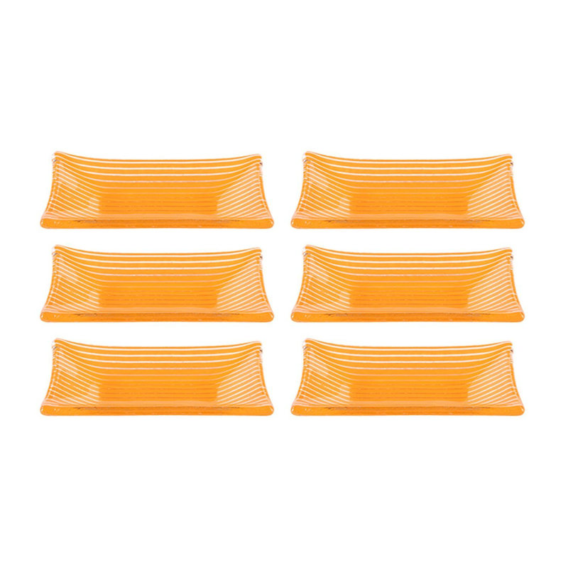 Vaisselle en verre 4,25 po x 2,5 po x H: 0,5 po Ramequin de verre rectangulaire 1 oz (ensemble de 6), Orange