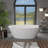 Monaco 67" x 33.5" Freestanding Soaking Solid Surface Resin Stone Bathtub with Black Bath Pollow