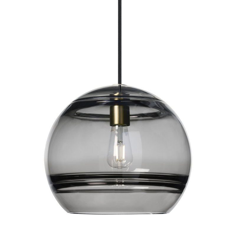 Sedona 1 - Light LED Pendant, Aged Brass, Smoke, Yes