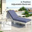 Chaise longue d'extérieur en aluminium avec table d'appoint et coussins, inclinable réglable antirouille pour patio, piscine, terrasse-426306743