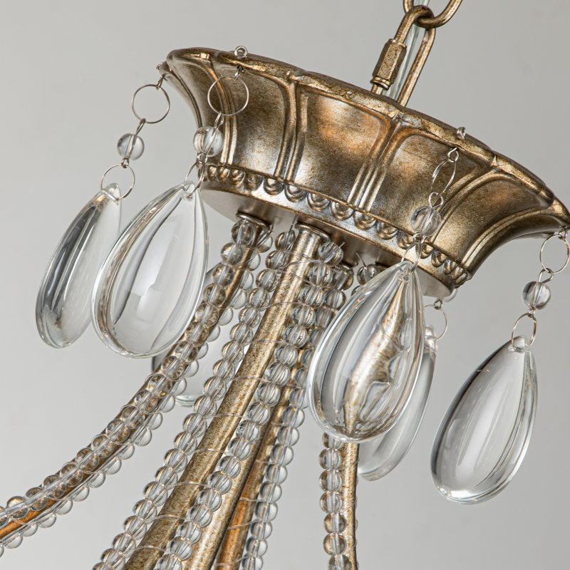 Lustre tambour en métal patiné à 5 lumières Dzesika