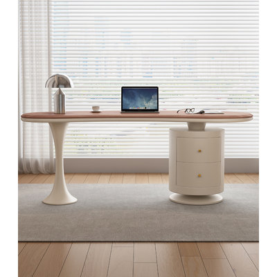 Bureau ovale avec 2 tiroirs
