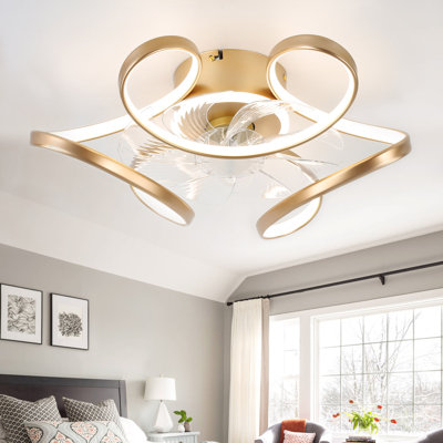 Bella Bladeless 22'' Reversible Dimmable Ceiling Fan with LED Light and Remote -  Bella Depot, DCWS2203-G