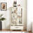 Lighted Glass Curio Cabinet With Adjustable Shelves - Elegant 2-Door Display Cabinet & Built-In Drawer, Includes Bulb-474987369