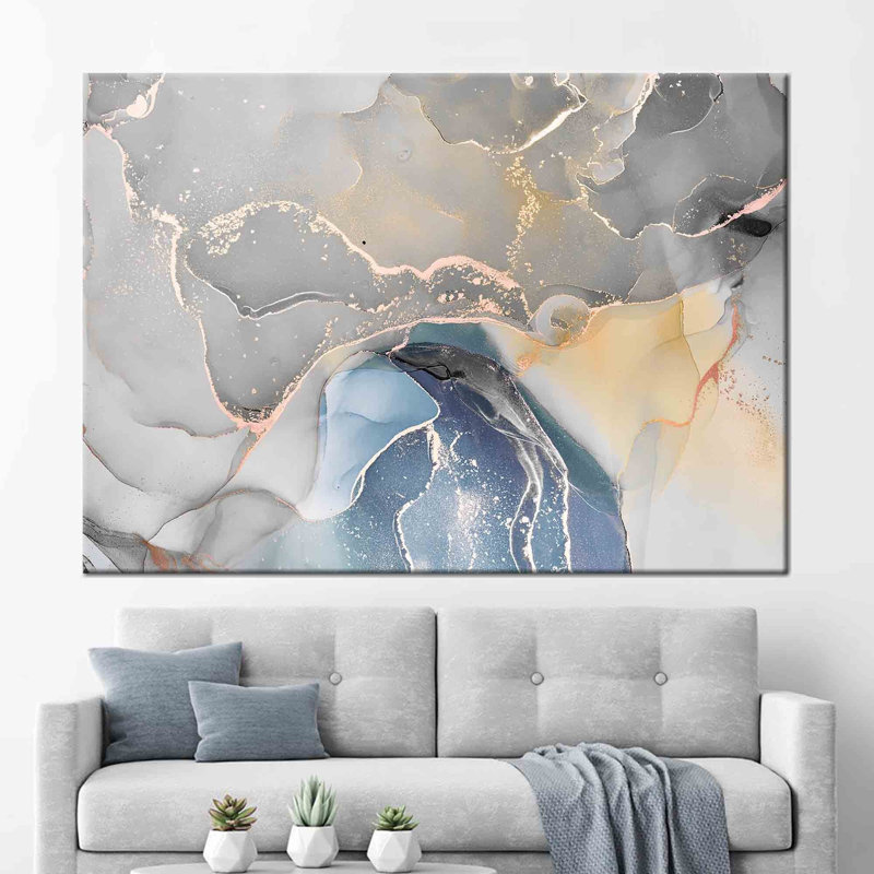 Soft Tones Marble Wall Art With Abstract Design And Modern Gold Accents For A Touch Of Luxury Featuring Marble Print Without Frame