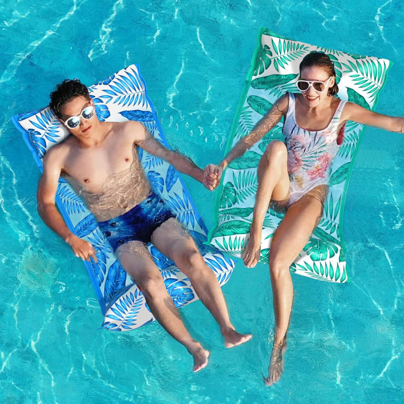 Water Hammock Pool Floats - 2PACK Fabric Inflatable Pool Hammock Float Floaties  1 (Saddle  Chair Drifter) Lake Beach Floating  Swimming Pool Rafts Toys For Adults