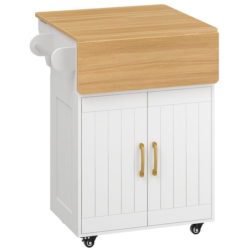 Chariot pour îlot de cuisine 33,3 po avec abattants et tablette 