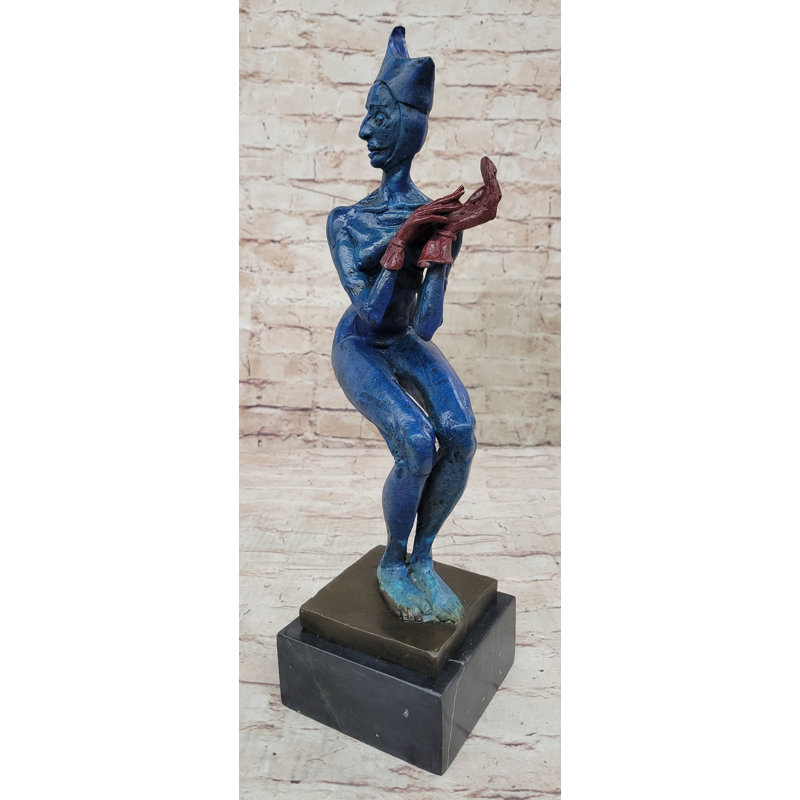 Figurine de clown en bronze signée et numérotée par Vitaleh