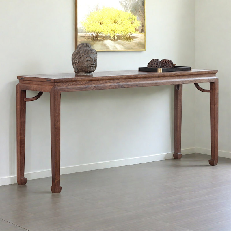 Console élégante et simple en bois massif, H 33,46 po x l 78,74 po x P 16,54 po
