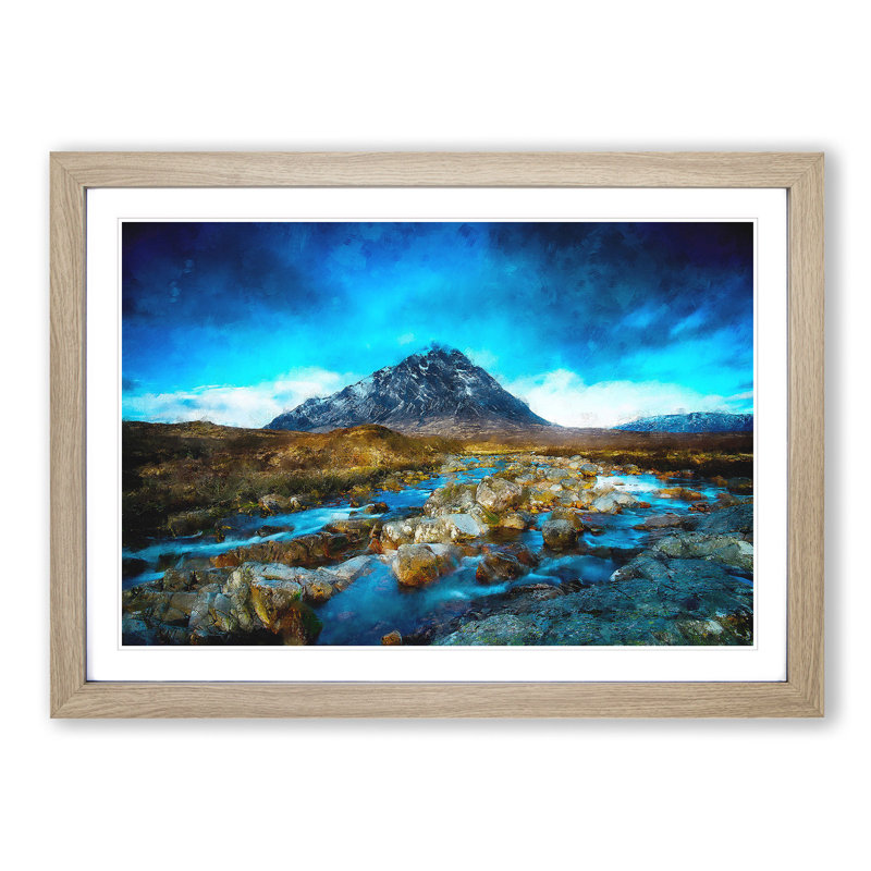 Glencoe in Scotland - Picture Frame Graphic Art Print, Oak Framed, 62cm H x 87cm W x 2cm D