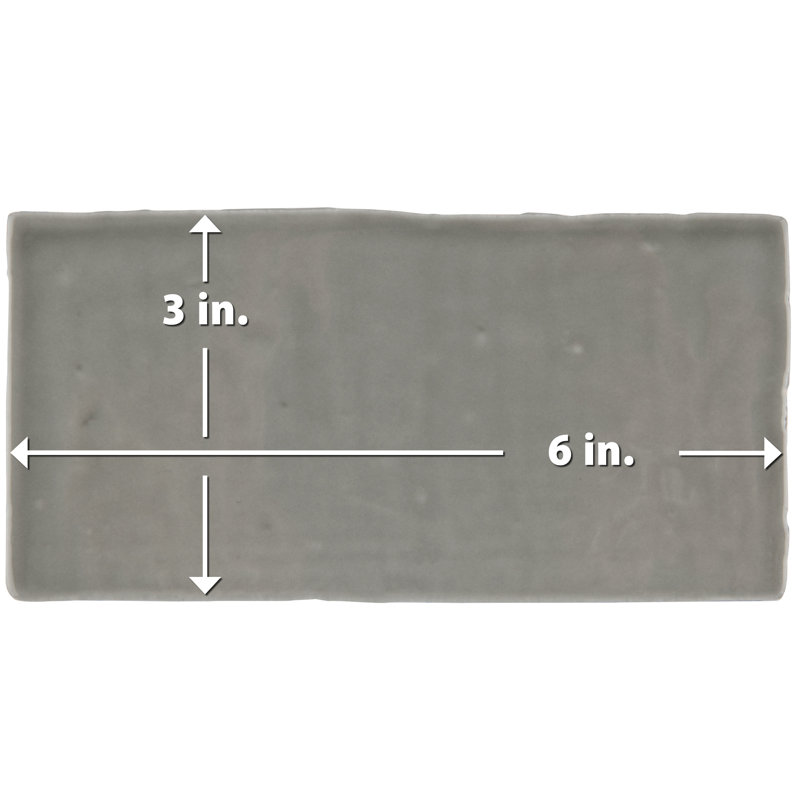 Chester Series 3" x 6" Ceramic Subway Tile in Grey