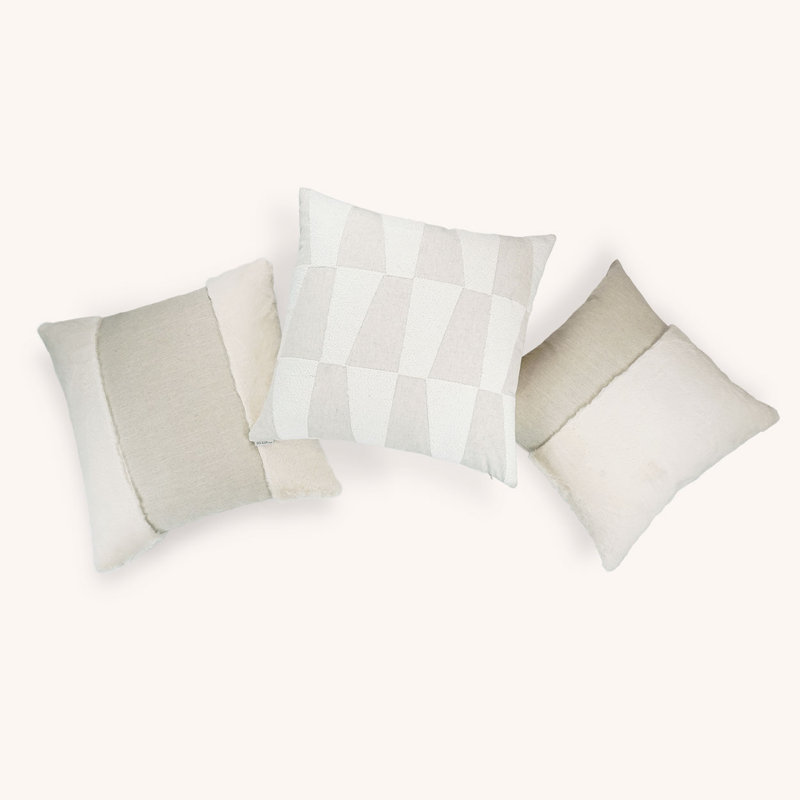Courchevel Pillow Cover & Insert, Cream, Square 24"