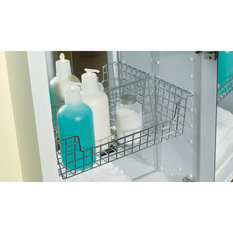 M Series Recessed Framed Medicine Cabinet with 3 Adjustable Shelves, Right, 70" x 19.25" x 6", Silver