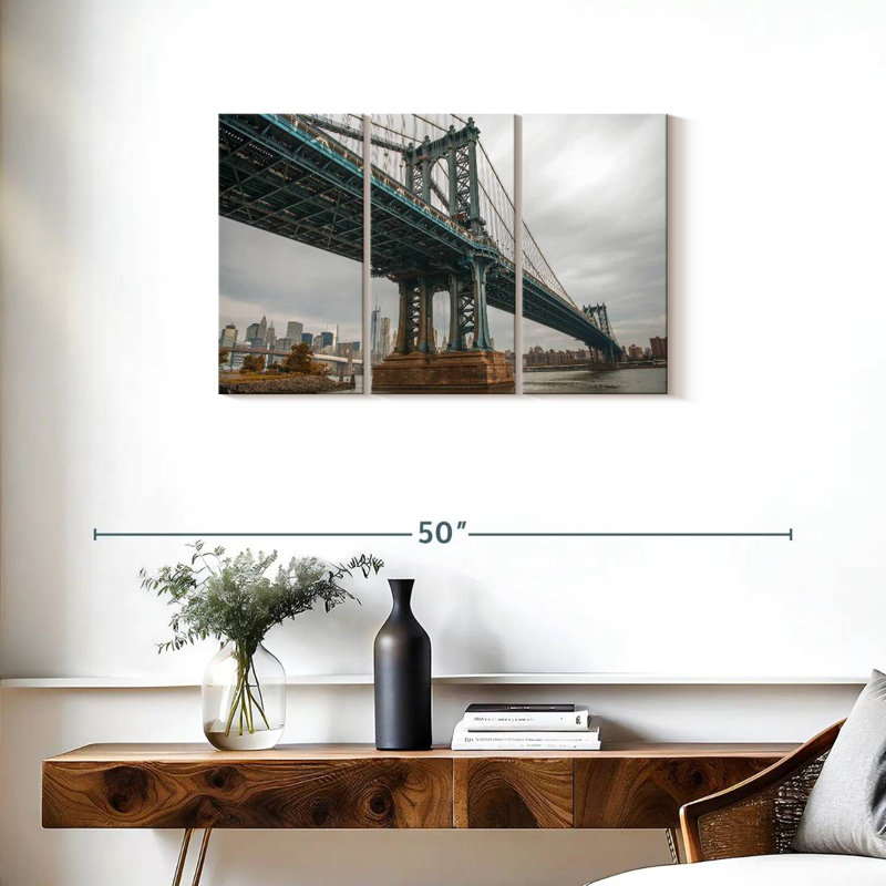 Lilie couvert Manhattan Bridge NY, H 20 po x l 33 po