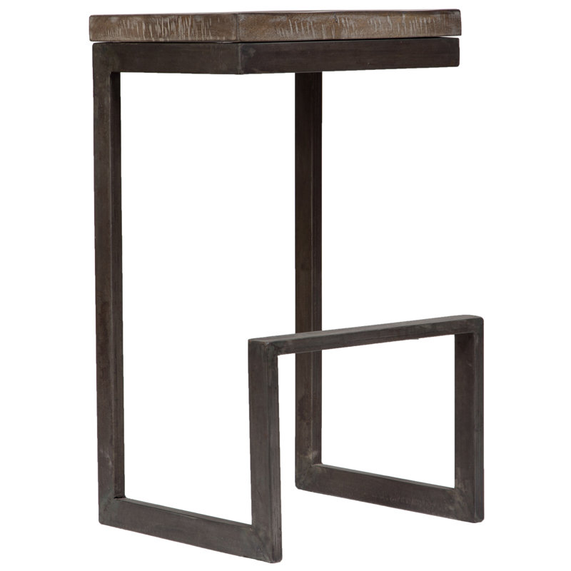 Briyit Counter Stool with Metal Frame, Gray, Gray