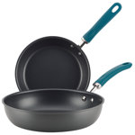 Rachael Ray Create Delicious Hard Anodized Nonstick Induction Deep Frying Pans / Skillet Set