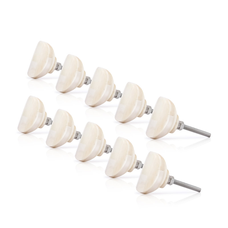 Eclipse Cream Round Novelty Drawer Cabinet Knob with Mounting Hardware