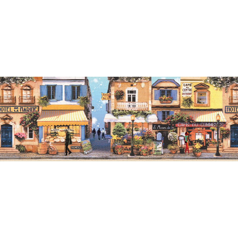 Bordure de papier peint à peindre L 15 pi x l 7 po Tahmia Town