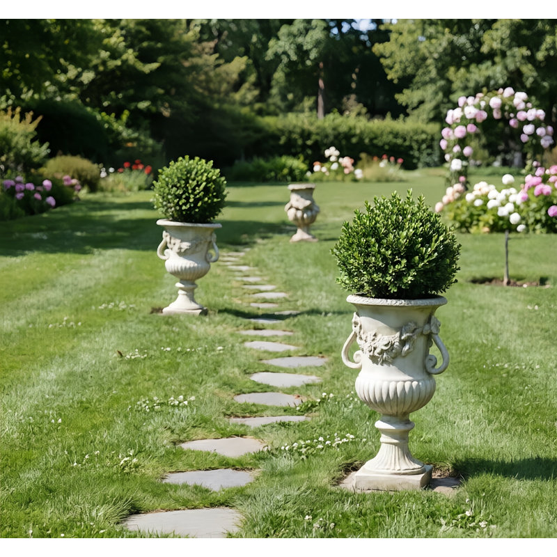 Pot à fleurs léger Mgo Urn, Blanc antique
