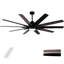 72 in.integarted led large black double finish ceiling fan with remote control