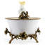 Porcelain Basin With Bronze Cockatoo